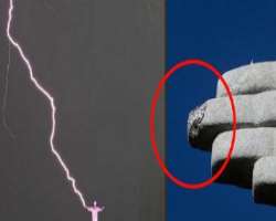 The statue is exposed to lightning due to its location at the mountain top. Also, one of its fingers was broken due to lightning struck in 2014 The statue is exposed to lightning due to its location at the mountain top. Also, one of its fingers was broken due to lightning struck in 2014.